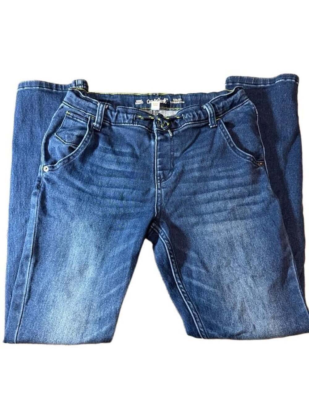 Cat & Jack Total Flex Skinny Jeans Girls Size 14 Blue Denim Drawstring Waist